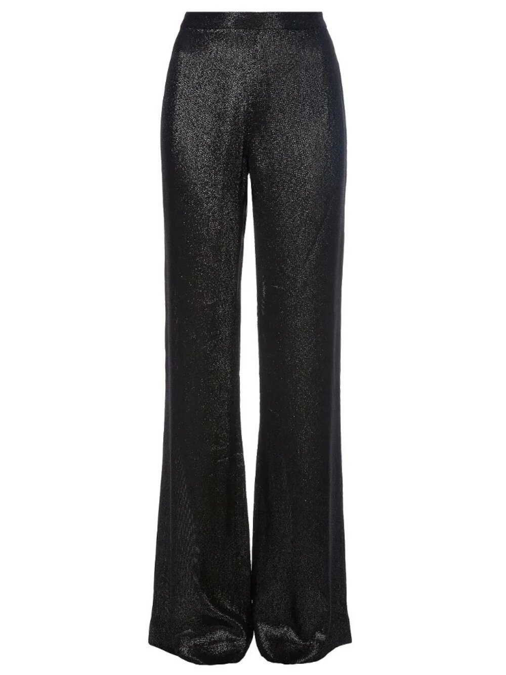 L'AGENCE Metallic Shiny Wide Leg Pant Trousers Black Sz 8